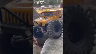 Crawling the scx24 Jeep Wrangler on the 1/10 course  #shorts #scx24 #rccrawler #rc
