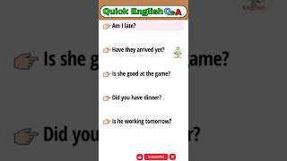  Simple English Q&A | Practice English Q&A | #shorts