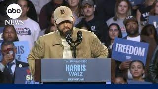 Eminem introduces Barack Obama at Kamala Harris rally in Detroit