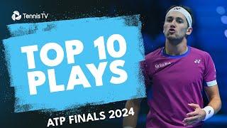 Ruud's One-Handed Backhand; Alcaraz Defence & More | Top 10 Plays From Nitto ATP Finals 2024