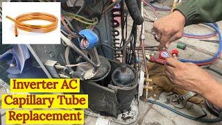 Inverter AC choking problem Solve | Capillary Tube Adjust Good Way in Urdu/Hindi