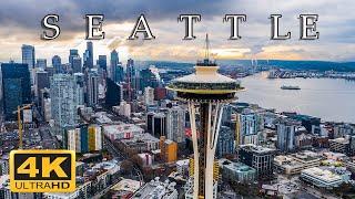 Seattle, Washington, USA in 4K ULTRA HD  - Aerial views of Seattle skyline