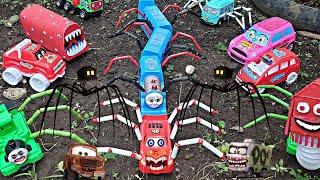 Upgrade Choo Choo Charles & Spider Legged Monster Train, Monster Truck, PoliceCar, Lightning Mcqueen