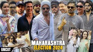 UNCUT - Cast Vote at Maharashtra Election 2024 | Salman Khan, Shahrukh Khan, Akshay, Ranbir, Tiger