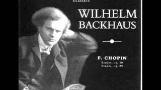 Wilhelm Backhaus plays Chopin Etudes Op.25