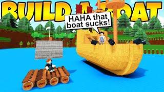 NOOB VS PRO BUILD OFF!!! (Who will win :O) Build a Boat