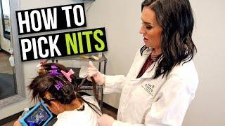 How to Remove Head Lice Eggs - Nit and Lice Picking in Thick Hair