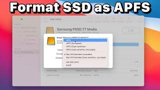 How to Format an External SSD as APFS