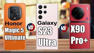 Honor Magic 5 Ultimate vs Galaxy S23 Ultra vs Vivo X90 Pro Plus @Technulugia