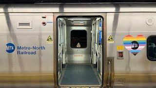 Metro-North: M7A Train (w/ Pride Stickers) on the Harlem Line at Fordham