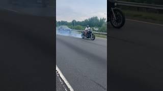 Crazy Harley Rolling Burnout. Must Watch