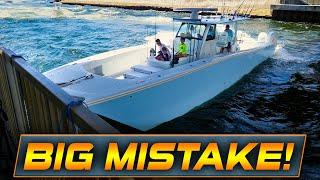 MILLION DOLLAR BOAT MAKES A BIG MISTAKE ENTERING BOYNTON INLET ! | HAULOVER INLET | WAVY BOATS