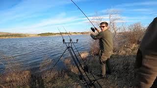 Carp fishing in Macedonia on lake Mavrovica / carp run