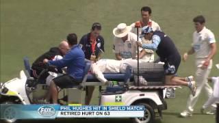 Phil Hughes Australian star cricketer struck in head by ball at SCG