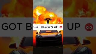 man blows his tesla with dynamite!!!#viralshortsforyou#tesla #viralshort #elonmusk #facts#automobile