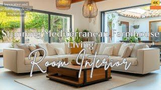 Stunning Mediterranean Farmhouse Living Room Interior | Shabby Chic & Cozy Home Decor Ideas!