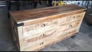 Industrial sideboard buffet cabinet