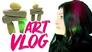 STUDIO VLOG by Syndia Art  Abstract Painting Ideas for Beginners Inukshuk