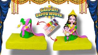 GANESH JI WITH PARVATI MATA MURTI  GANESH CHATURTHI SPECIAL CLAY IDOL  #ganeshchaturthi #clayart