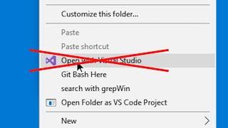 Remove "Open with Visual Studio" from Folder Context Menu in Windows Explorer