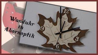 Dekupiersägearbeit / Wanduhr selber machen / aus Holz / Ahornoptik/