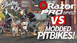 razor MX PRO-SPEC SMOKES MODDED PITBIKES! PITBIKE RACING! ELECTRO & CO 14,000KW extreme kit PRO-SPEC