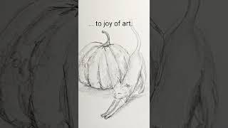 Pumpkin Cat Skizze #pumpkin #drawing #smallartist #cat #autumnaesthetic #fall #herbstdeko #idee