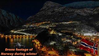 Western Norway - Aerial footage of snowcovered landscape