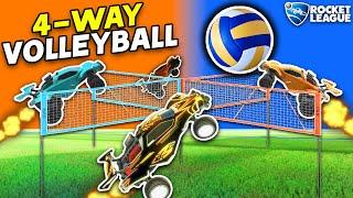 Rocket League 4-WAY VOLLEYBALL is INSANE!