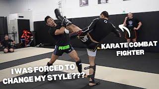 Forced to change my style while sparring Karate Combat Fighter