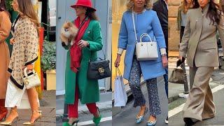 THE ELEGANCE OF AUTUMN COLOR OUTFITS BY MILAN STREET STYLE | ITALIAN TRENDS 2024 | EUROPIAN FASHION