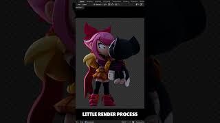 Melodie and Kit Render Process #brawlstars #blender