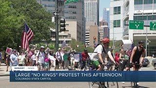 Large crowds demonstrate, march at anti-Trump 'No Kings' protest in Denver