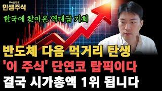 반도체 다음 먹거리 탄생, 한국에 찾아온 역대급 기회 '이 주식' 단연코 탑픽이다. 결국 시가총액 1위 됩니다 [인생주식] 제약바이오 AI 로봇