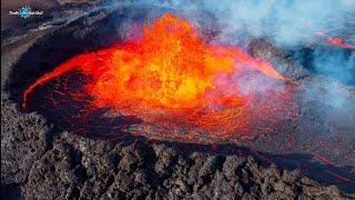 ICELAND VOLCANO BOILING MORE VIOLENT THAN EVER!! EPIC VOYAGER AERIAL VIEW! ICELAND VOLCANO ERUPTION