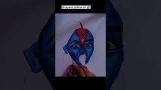 Mahakali painting #shorts #shreyashjadhavart