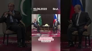 Pakistan PM Shehbaz Sharif fumbled with his earphones during a bilateral meeting with Putin.