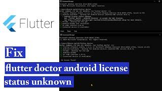 Fix flutter doctor android license status unknown [ Android Studio SDK ]