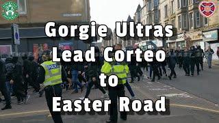 Gorgie Ultras Lead Corteo to Easter Road - Hibs 1 - Hearts 1 - 27/10/24