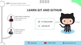 LEARN GIT AND GITHUB | DSCAIKTC | INFORMATIVE SESSION