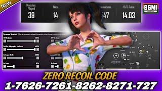 BGMI BEST SENSITIVITY SETTINGS || BGMI SENSITIVITY CODE TODAY || BGMI ZERO RECOIL SENSITIVITY CODE