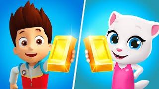 Talking Angela VS Paw Patrol - Tom Gold Run New Character, Ryder Gameplay, Talking Tom Gold Run Game