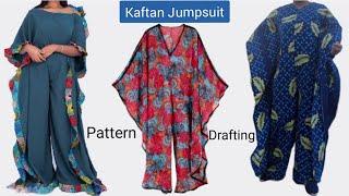 HOW TO MAKE A KAFTAN JUMPSUIT/ PATTERN DRAFTING/ BUBU JUMPSUIT