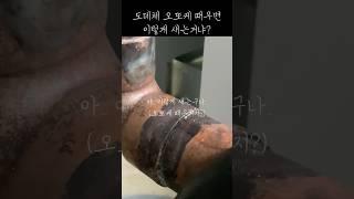 동배관 리크(물샘) #노가다 #용접 #용접사 #동용접 #산소용접 #배관용접 #알곤용접 #티그용접 #노예 #용접학원 #아크용접