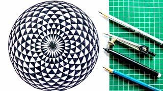 How to draw Geometrical eye /Geometric design /Rainbow Art