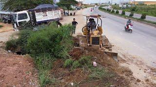 Project Completed by Operator Dozers Mitsubishi BD2F and BD2GII Pushing Dirt | 5T Dumpt Truck