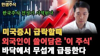 미국증시 급락하고 한국주식 전성기 시작된다,  외국인이 쓸어담은 '이 주식' 바닥에서 무섭게 급등합니다 [인생주식]