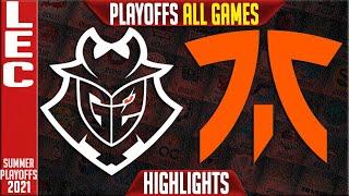 G2 vs FNC Highlights ALL GAMES | LEC Playoffs Summer 2021 Round 3 | G2 Esports vs Fnatic