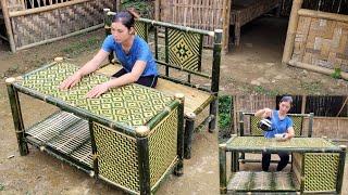 How to make beautiful bamboo tables and chairs to sit and drink water every day at the farm