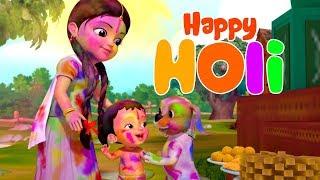 Rangbirangi Holi Song | Hindi Rhymes for Children | Infobells